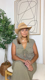 Marcia - Front Tie Top (Olive Green)