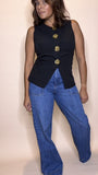 Emilia - Gold Button Vest