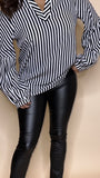 Betty - Striped Ivory Top
