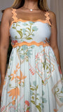 Angela - Floral Pattern Dress (Mint)