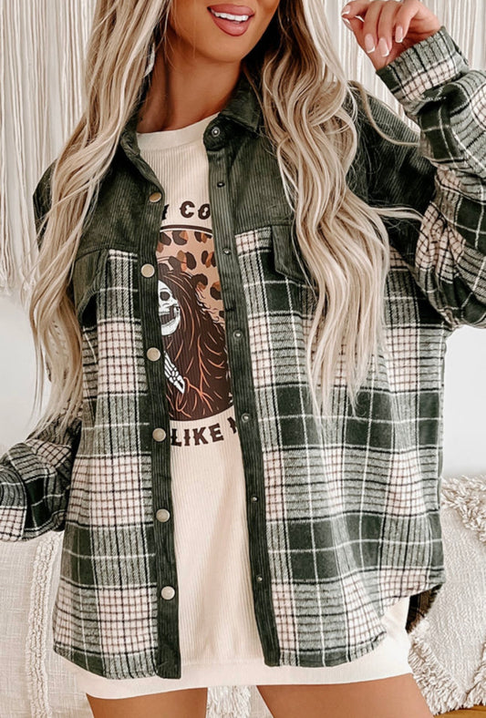 Green Plaid Shacket