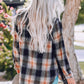 Oversized Plaid Flannel, Black and Orange