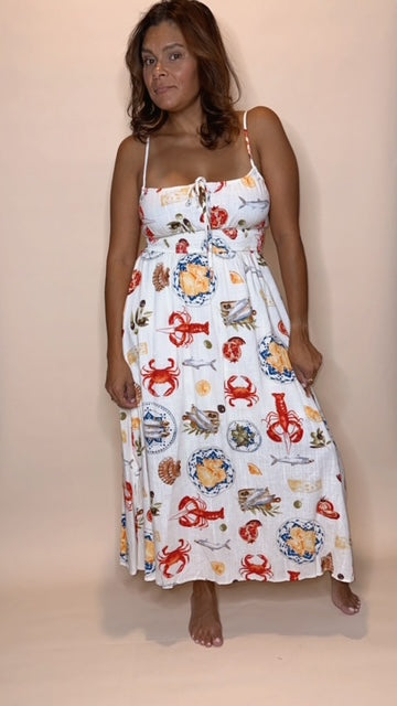 Alicia - Seaside Print Dress