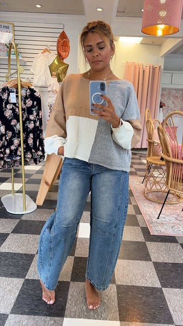 Beatrice - Knit Color Block Sweater