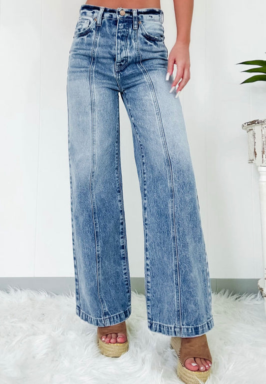 Dusk Blue Wide Leg Jeans