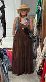 Gaytana - V Neck Dress (Brown)