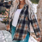 Oversized Plaid Flannel, Black and Orange