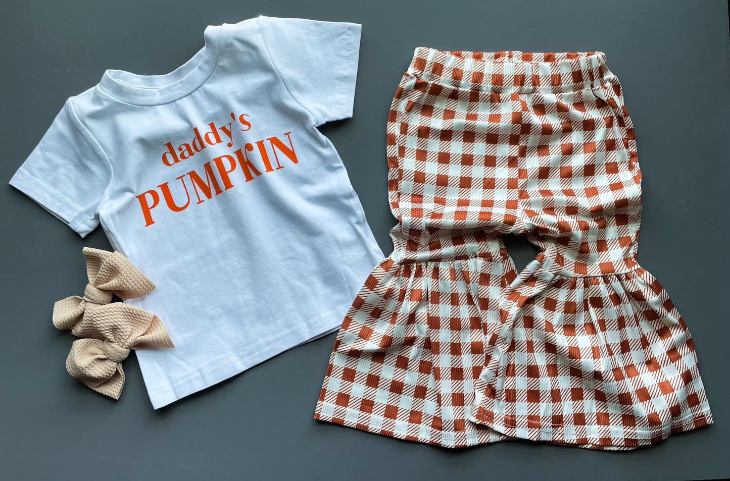 Pumpkin Plaid Bell Set