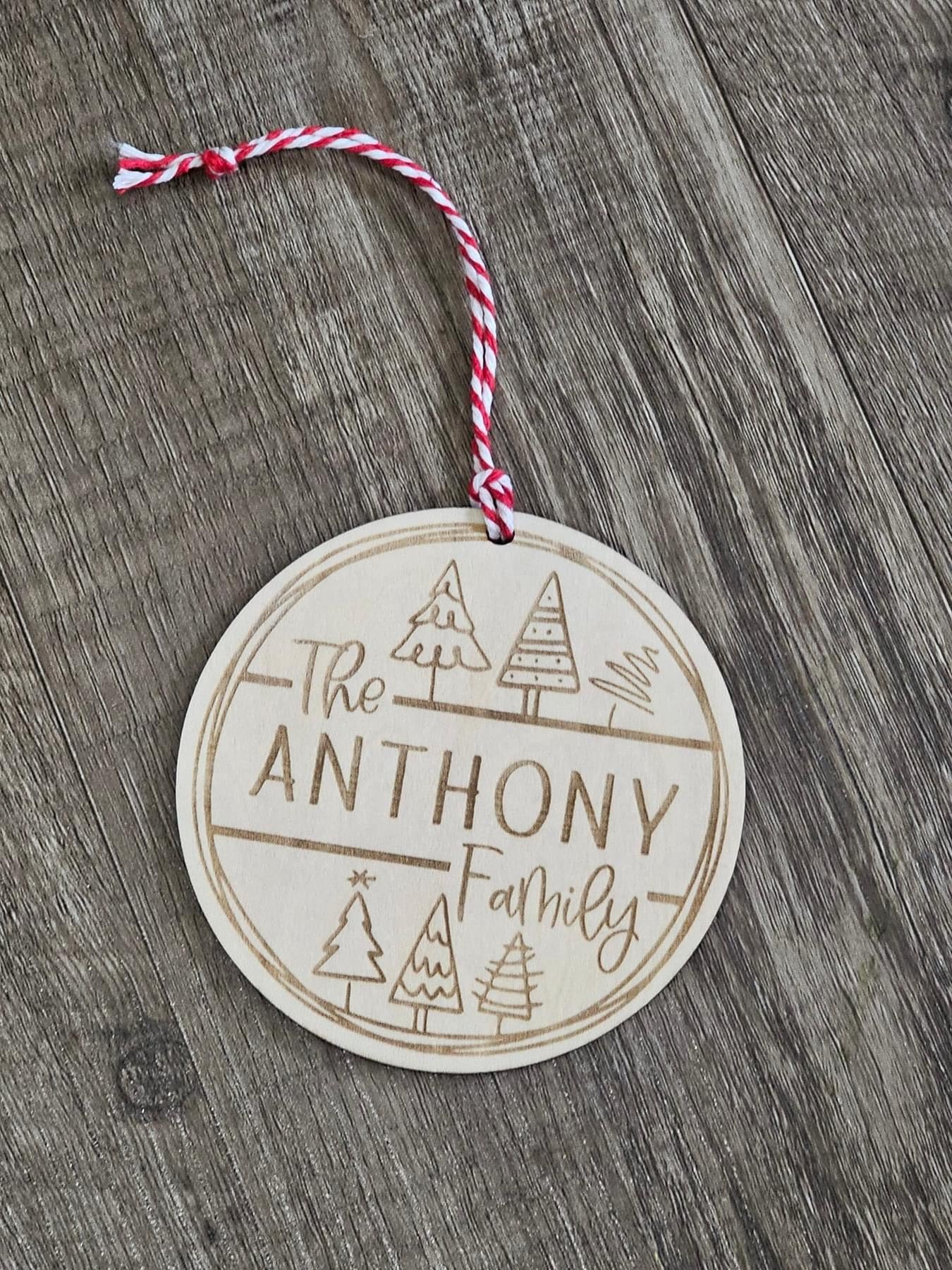 Engraved Christmas ornament