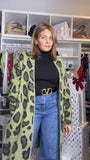 Valeria Olive Animal Print Cardigan
