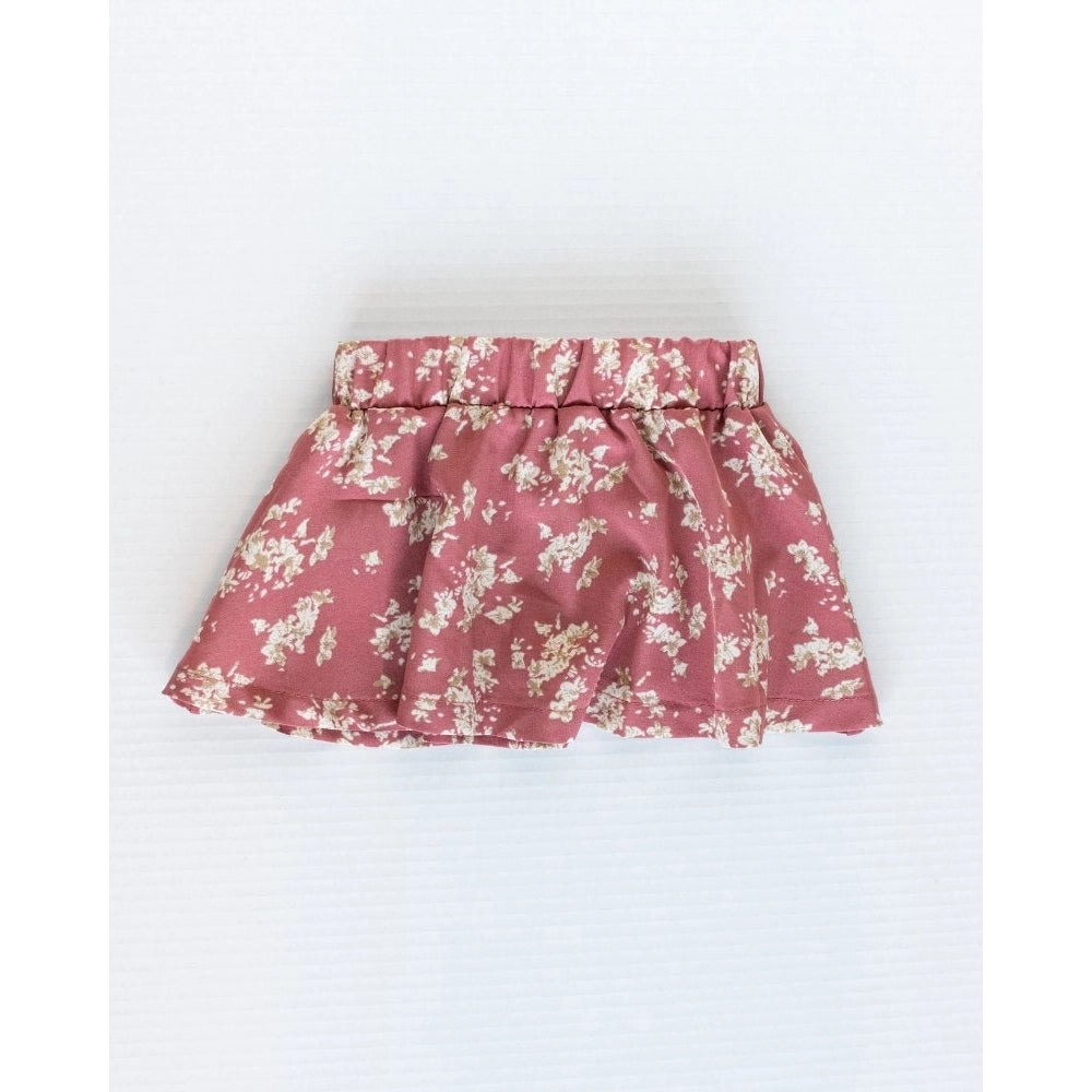 Macee Mini Skater Skirt - Terra Cotta Vines